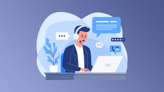 Customer service executive providing online support through chat, email, and phone communication